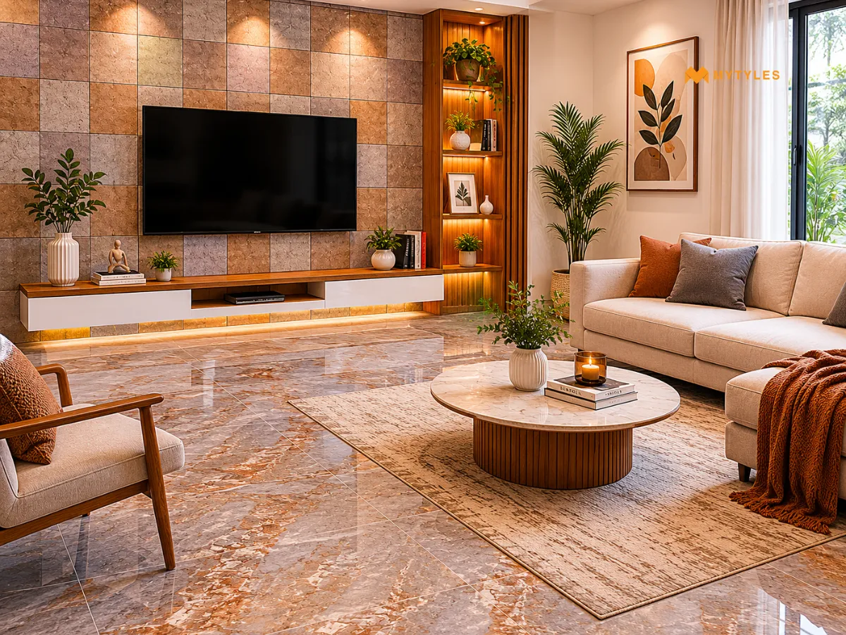 Ceramic Wall Tile with Beige Floor Tile 